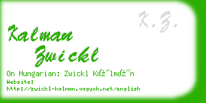 kalman zwickl business card